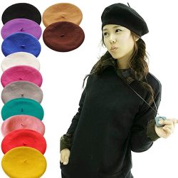 Solid Color  Women's Girl's Beret French Artist Warm Wool Winter Beanie Hat Cap   4XQT