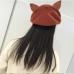 Sweet lolita Hat vintage ear hat true real woolen warm winter beret manual wool beret Women Hat