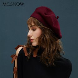 Winter Berets For Women Vintage Wool Knitted Hats Female 2019 New British Style Beanie Lady Painter Bonnet Hats Lady Girl Berets