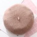 Winter Warm faux Wool Beret Women Girls French Artist Beanie Hat Cap red black purple beige orange Kawaii Flat Top caps warmers