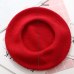 Winter Warm faux Wool Beret Women Girls French Artist Beanie Hat Cap red black purple beige orange Kawaii Flat Top caps warmers