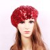 Women Sequins Hat Shiny Costume Jazz Glitter Dance Beret Round Cap Ladies Fashion Accessories Beanie