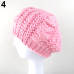 Women Sweet Crochet Warm Solid Color Beret Artist Baggy Beanie Winter Hat Gift