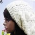 Women Sweet Crochet Warm Solid Color Beret Artist Baggy Beanie Winter Hat Gift