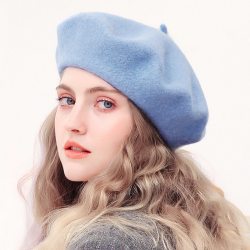 Wool Beret Hats Women Winter French Hat Girls Solid Color Fashion  Autumn Winter Beret Hat For Women Flat Cap Hat Felt Berets