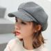 oZyc wool  Women Beret Autumn Winter Octagonal Cap Hats Stylish Artist Painter Newsboy Caps Black Grey Beret Hats