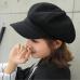 oZyc wool  Women Beret Autumn Winter Octagonal Cap Hats Stylish Artist Painter Newsboy Caps Black Grey Beret Hats