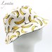 2019 New Design Women Banana 3D Print Bucket Hat Summer Men Hip Hop Fisherman Cap Men Panama Fishing Beach Sunbonnet Streetwear