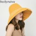 2019 Spring and Summer Big Head Plus Size Lady Sun Hats Women Outdoors Beach Large Brim Fisherman Hats Lady Plain Bucket Hat