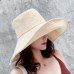 BINGYUANHAOXUAN 2019 New Lady Summer Beach Wide Brim Fisherman Hat Women Fashion Cotton Linen Big Bowknot Plain Bucket Hat