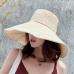 BINGYUANHAOXUAN 2019 New Lady Summer Beach Wide Brim Fisherman Hat Women Fashion Cotton Linen Big Bowknot Plain Bucket Hat