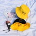 Bucket Hats Women Letter Embroidered Double-sided Fisherman Hat Korean Style Solid Climbing Outdoor Sun-proofed All-match Chic