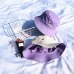 Bucket Hats Women Letter Embroidered Double-sided Fisherman Hat Korean Style Solid Climbing Outdoor Sun-proofed All-match Chic