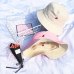 Bucket Hats Women Letter Embroidered Double-sided Fisherman Hat Korean Style Solid Climbing Outdoor Sun-proofed All-match Chic