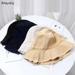 Bucket Hats Women Solid Vintage Sun Shading Summer Beach Womens Hat Simple Harajuku Japanese Style Trendy Chic All-match Leisure