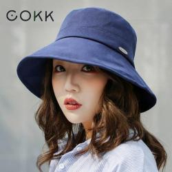 COKK Spring Women Hat Cap Flat Bucket Hat Ladies Sun Hat Female Summer Hip Hop Panama Cap Bob Chapeau Fisherman Fishing Hat