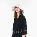 Fashion personality female ribbon letter basin cap Autumn and winter new flat top big brim bucket hats