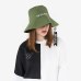 Fashion personality female ribbon letter basin cap Autumn and winter new flat top big brim bucket hats