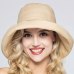 Lady Summer Beach Wide Brim Fisherman Hat Women Fashion Cotton and Linen Big Bowknot Plain Bucket Hat