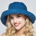 Lady Summer Beach Wide Brim Fisherman Hat Women Fashion Cotton and Linen Big Bowknot Plain Bucket Hat