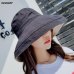 SUOGRY Sun Hat Anti-UV Cotton Summer Hat For Women Vacation Wide Brim Beach Hat Foldable Bucket Hat large Brim Cap 5 Color