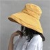 Spring Summer Women Hat Flat Linen Bucket Hat For Women Travel Sun Hat Japanese Foldable Solid Color Female Simple Fisherman Hat