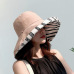 Stripe Women Cotton Bowknot Cap Flat Top Fisherman Hats Girls Wide Brim Fashion Tourism Visor Foldable Bucket for Sun hat