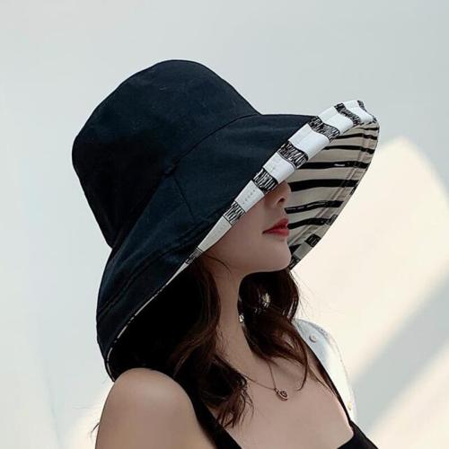 Stripe Women Cotton Bowknot Cap Flat Top Fisherman Hats Girls Wide Brim Fashion Tourism Visor Foldable Bucket for Sun hat