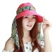 Summer Outdoor Riding Anti-UV Sun Hat Women Beach Foldable Sunscreen Floral Print Caps Neck Face Wide Brim For Ladies