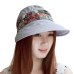 Summer Outdoor Riding Anti-UV Sun Hat Women Beach Foldable Sunscreen Floral Print Caps Neck Face Wide Brim For Ladies