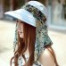 Summer Outdoor Riding Anti-UV Sun Hat Women Beach Foldable Sunscreen Floral Print Caps Neck Face Wide Brim For Ladies