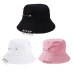 Unisex Iron Ring Bucket Hat Spring Summer Girl Boy Fisherman Hip hop Sun Hat Female Male Folding Outdoor Travel Cool Solid Cap