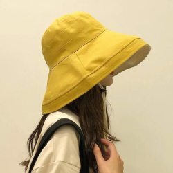 Women Fashion Casual Cycling Foldable Bucket Hat Summer Travel Gift Wide Brim Solid Soft Outdoor Sports Sun Protection Beach