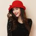 Women party formal headwear lady winter fashion asymmetric bowknot 100% wool felt hats