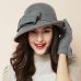 Women party formal headwear lady winter fashion asymmetric bowknot 100% wool felt hats