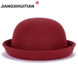 2017 New Fall Winter Fashion warm Wool Felt Women's Fedoras Hats Retro Vintage Animal Cap Not Deformed Fedoras Caps For Women