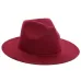 2018 Autumn Winter Womens Felt Hat Fedoras Big Brim Hats For Women British Style Vintage Church Hats Lady Flat Brim Fedoras