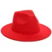 2018 Autumn Winter Womens Felt Hat Fedoras Big Brim Hats For Women British Style Vintage Church Hats Lady Flat Brim Fedoras