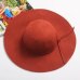 2018 New Pillbox Hat Women's Wide Brim Felt Bowler Fedora Hat Floppy Sun Bowknot Cloche Cap Women's Large Hat 10 Colors outdoor