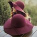 2018 New Pillbox Hat Women's Wide Brim Felt Bowler Fedora Hat Floppy Sun Bowknot Cloche Cap Women's Large Hat 10 Colors outdoor