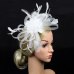 Banquet Fedoras Fascinator Headband Women Derby Day Party Hat Bridal Hair Accessory Wedding Cocktail Gift Feather Mesh Bowknot