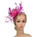 Banquet Fedoras Fascinator Headband Women Derby Day Party Hat Bridal Hair Accessory Wedding Cocktail Gift Feather Mesh Bowknot