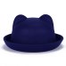 Beautiful Cute Women Devil Hat Cute Cat Bear Ears Seaside shade Wool Derby Bowler Cap Bonito