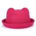 Beautiful Cute Women Devil Hat Cute Cat Bear Ears Seaside shade Wool Derby Bowler Cap Bonito