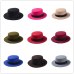 Brand New Wool Boater Flat Top Hat For Women's Felt Wide Brim Fedora Hat Laday Prok Pie Chapeu de Feltro Bowler Gambler Top Hat