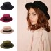 Brand New Wool Boater Flat Top Hat For Women's Felt Wide Brim Fedora Hat Laday Prok Pie Chapeu de Feltro Bowler Gambler Top Hat