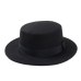 Brand New Wool Boater Flat Top Hat For Women's Felt Wide Brim Fedora Hat Laday Prok Pie Chapeu de Feltro Bowler Gambler Top Hat