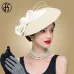 FS Fascinators Black And White Weddings Pillbox Hat For Women Straw Fedora Vintage Ladies Church Dress Sinamay Derby Hats