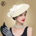 FS Fascinators Black And White Weddings Pillbox Hat For Women Straw Fedora Vintage Ladies Church Dress Sinamay Derby Hats