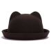 Fashion Parent-child bowler hat wool felt Fedora hats for Women Girls Children solid Cat Ear formal cap trilby Sombrero Derby